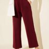 Belted Scuba Pocket Pants Burgundy