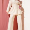 Belted Tunic Set Beige