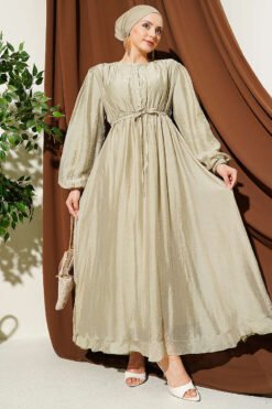 Belted Half Button Dress