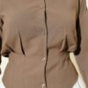 High-Waisted Short Shirt Brown - Image 4