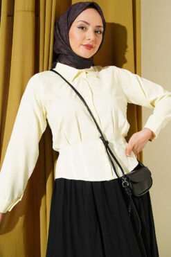 High-Waisted Short Shirt Yellow
