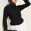 High-Waisted Short Shirt Black