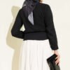 ⁦High-Waisted Short Shirt Black⁩ - الصورة ⁦3⁩