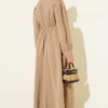 Belted Half Hidden Button Dress Mink - immagine 3