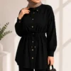 Belted Ankle Cuff Two-Piece Set Black – Bild 3
