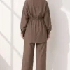 Belted Ankle Cuff Two-Piece Set Mink – Bild 3