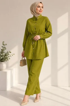 Alternative view of Belted Ankle Cuff Two-Piece Set