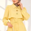 Belted Buttoned Two-Piece Set Yellow - Afbeelding 3