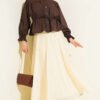 Belted Ankle-Elastic Short Shirt Brown - Imagen 2