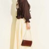 Belted Ankle-Elastic Short Shirt Brown - Imagen 3