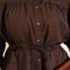 Belted Ankle-Elastic Short Shirt Brown - Imagen 4