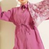 Belted Tunic with Hidden Buttons Modal Shirt