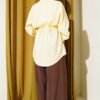 Belted Tunic with Hidden Buttons Modal Shirt Yellow – Image 3