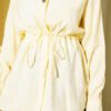 Belted Tunic with Hidden Buttons Modal Shirt Yellow – Image 4