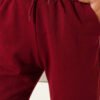 Waist and Ankle Elastic Jogger Pants Burgundy – Image 4