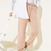 Waist and Ankle Elastic Jogger Pants Camel