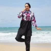 Floral Print Modest Swimwear Purple – Bild 3