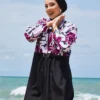 Floral Print Modest Swimwear Purple – Bild 5
