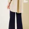 High-Waisted Wide-Leg Pants Navy Blue - Afbeelding 3