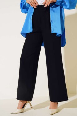 Vista alternativa de High-Waisted Wide-Leg Pants Black
