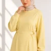 Belted Gold Buckle Tied Lounge Set Yellow - Imagen 2