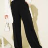 Elastic Waist Detail Culotte Pants Black - Image 2