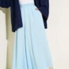 Elastic Waist Detail Loose Pants Blue