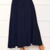 Elastic Waistband Pocket Detail Skirt Navy Blue – Bild 2