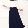 Elastic Waistband Pocket Detail Skirt Navy Blue – Bild 4