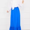 Elastic Waist Button Detail Modest Skirt – Image 4