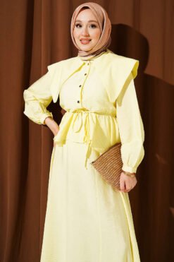 منظر بديل لـ Navy Collar Skirt Set Yellow