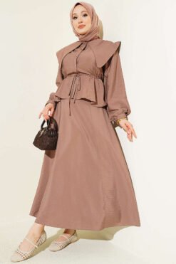 منظر بديل لـ Navy Collar Skirt Set Mink