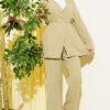 Elastic Waist Buttoned Double Set