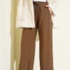 Elastic Waist Palazzo Pants Brown