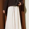 Elastic Waist Pants Skirt Beige