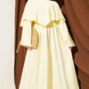 Belted Dress with Cape Yellow