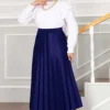 Elastic Waist Pleated Modest Skirt
