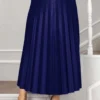 Elastic Waist Pleated Modest Skirt - Image 2