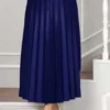 Elastic Waist Pleated Modest Skirt - Image 3