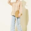 Belted Poplin Shirt Beige - Afbeelding 2