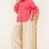 Belted Poplin Shirt Pomegranate Blossom – Image 2