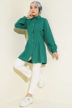 Alternative Ansicht von Belted Stone Button Shirt Emerald