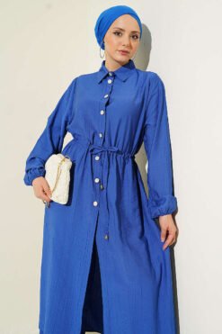 Alternative Ansicht von Belted Long Tunic Two-Piece Set