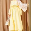Belted Long Tunic Two-Piece Set Yellow