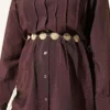 ⁦Ankle Tie Front Ribbed Two-Piece Set Brown⁩ - الصورة ⁦4⁩