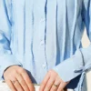 ⁦Ankle Tie Front Ribbed Two-Piece Set Blue⁩ - الصورة ⁦4⁩