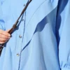 Ankle Tied V Neck Shirt Baby Blue - Afbeelding 4