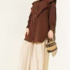 Ankle Tied V Neck Shirt Brown - Afbeelding 2
