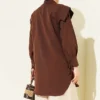 Ankle Tied V Neck Shirt Brown - Afbeelding 3