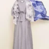 Ankle Button Blouse and Skirt Set Grey – Image 3